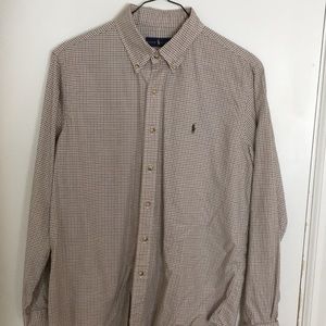 Polo Ralph Lauren tan/green/burgundy Sport Shirt